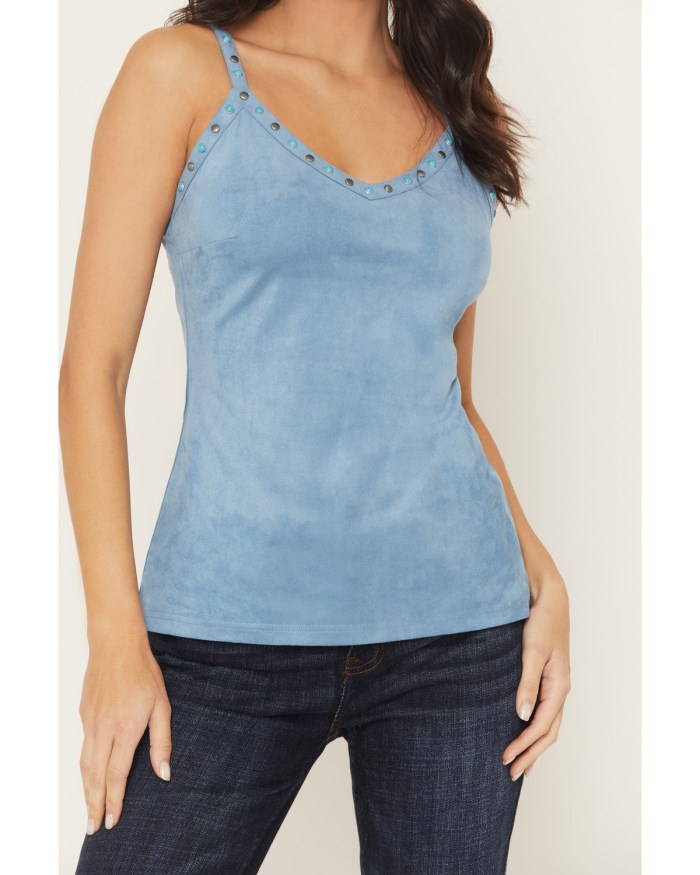 Promotion Idyllwind Women's Weona Studded Faux Suede Cami | Steel Blue
