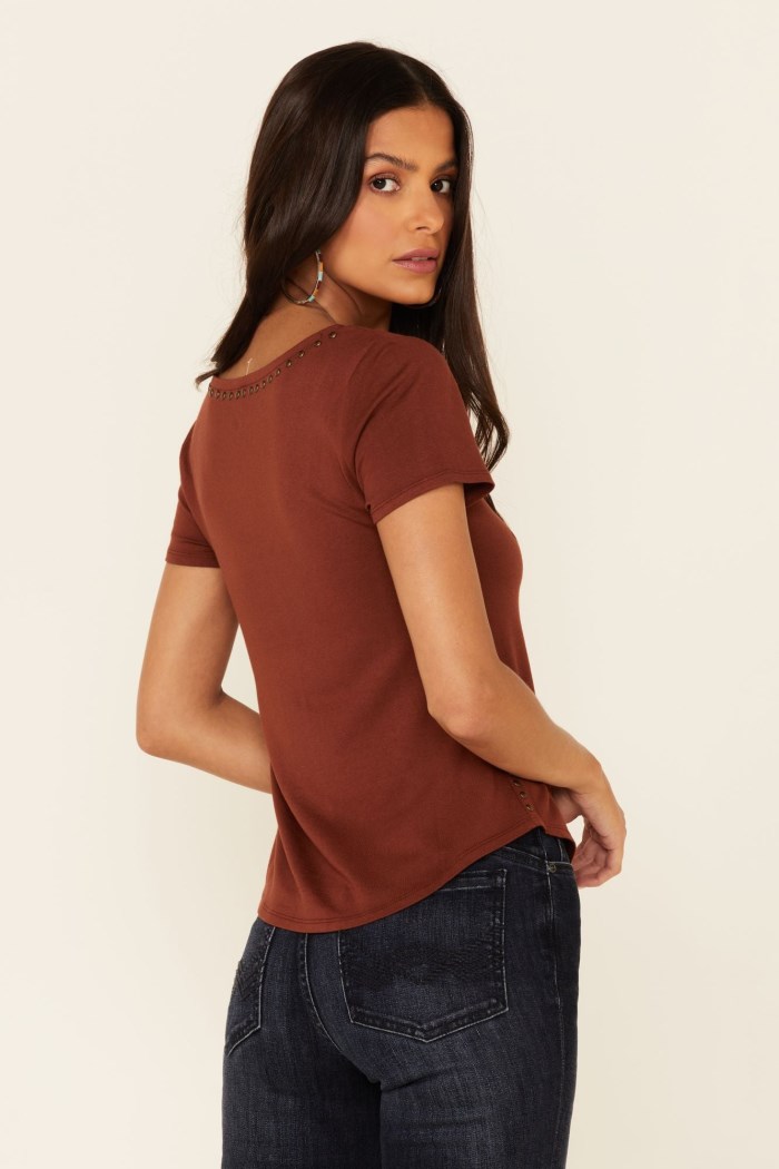 Promotion Idyllwind Women's Honky Tonk Studded Top | Rust Copper