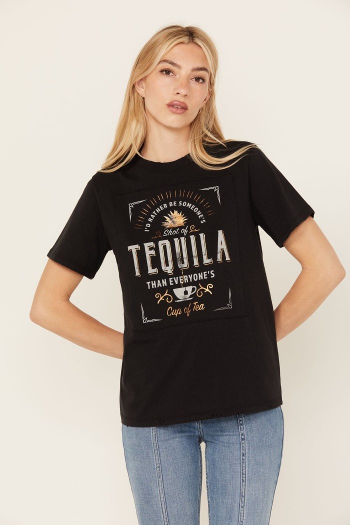Promotion Idyllwind Women's Shot Of Tequila Short Sleeve Graphic Tee | Black
