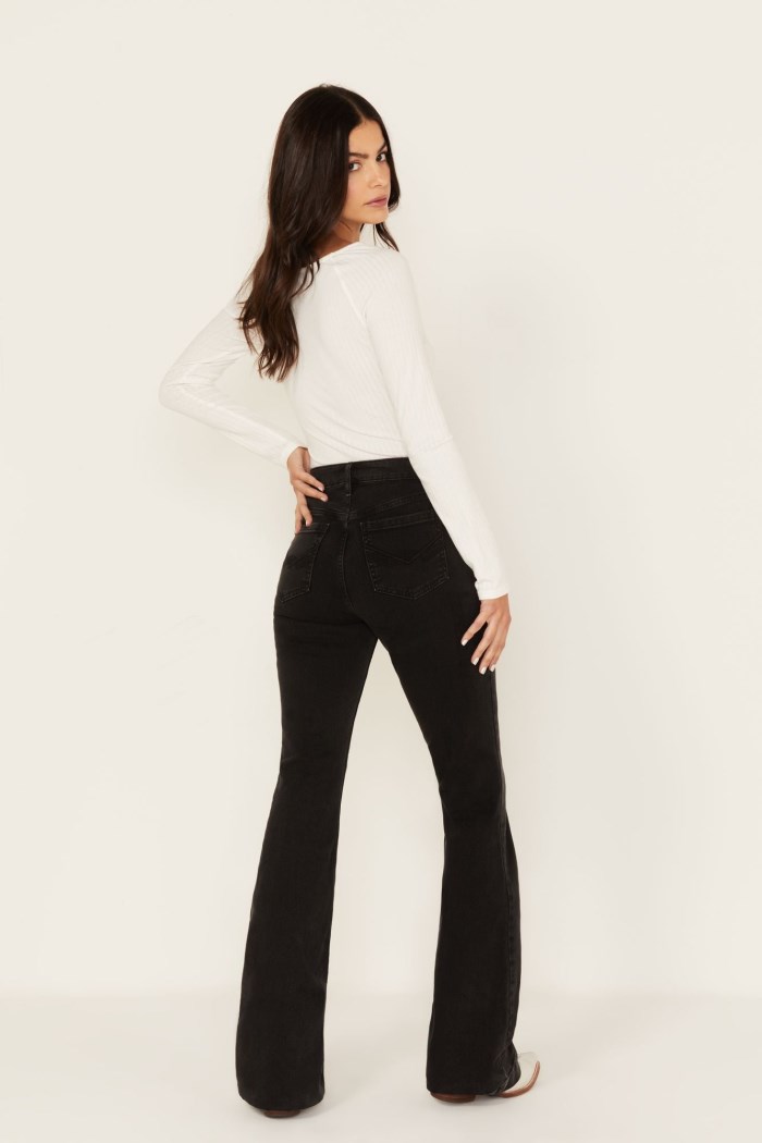 Promotion Idyllwind Women's West End Mid Rise Front Seam Rebel Flare Jeans | Black