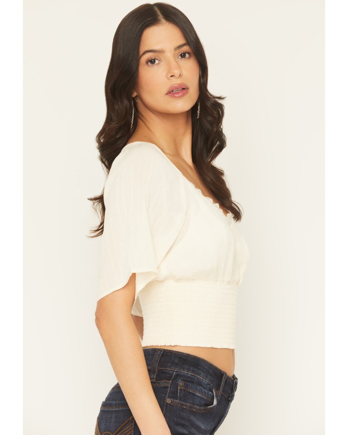 Promotion Idyllwind Women's Ridley Short Sleeve Crinkle Shirt | Cream