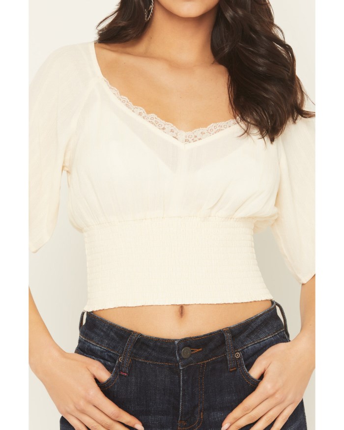 Promotion Idyllwind Women's Ridley Short Sleeve Crinkle Shirt | Cream