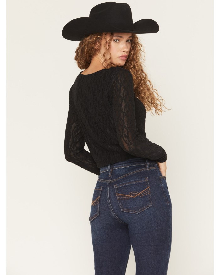 Promotion Idyllwind Women's Wind Song Lace Long Sleeve Lace-Up Shirt | Black