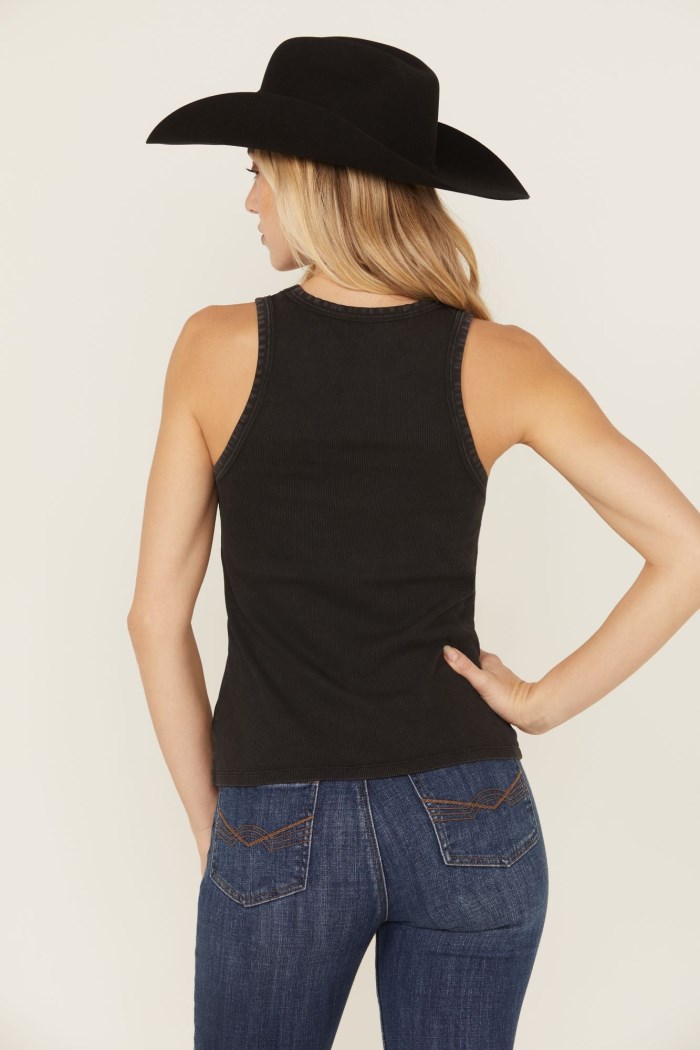 Promotion Idyllwind Women's Be The Tequila Embellished Ribbed Graphic Tank Top | Black