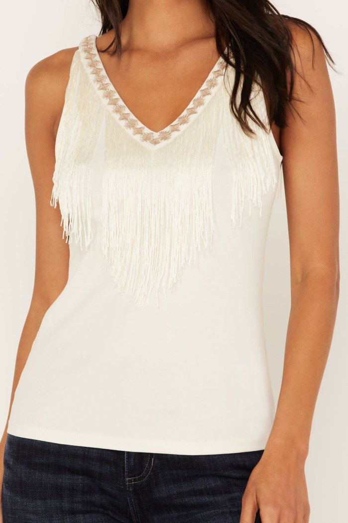 Promotion Idyllwind Women's Songstress Embroidered Fringe Tank Top | Brandy Brown