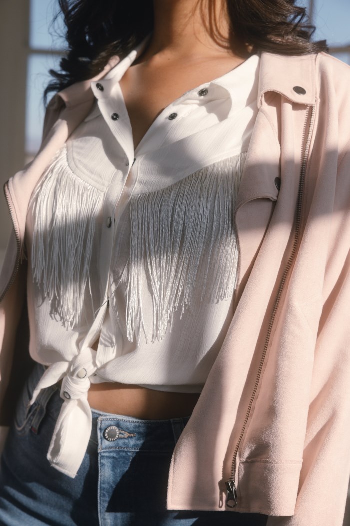 Promotion Idyllwind Women's Odessa Faux Suede Fringe Moto Jacket | Pink