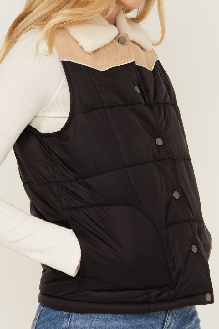 Promotion Idyllwind Women's Color Block Puffer Vest | Black