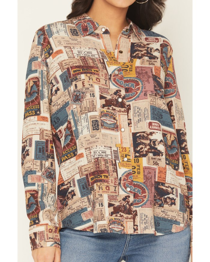 Promotion Idyllwind Women's Rodeo Ticket Featherlight Long Sleeve Snap Western Shirt | Cream