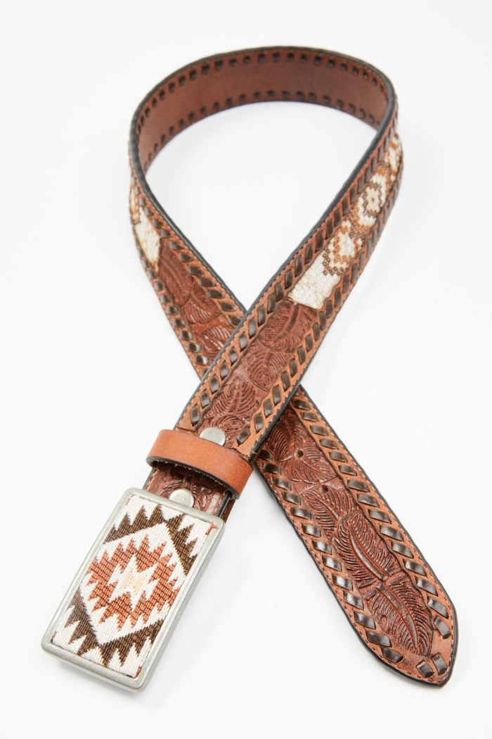 Promotion Idyllwind Women's Tooled Southwestern Square Buckle Belt | Tan