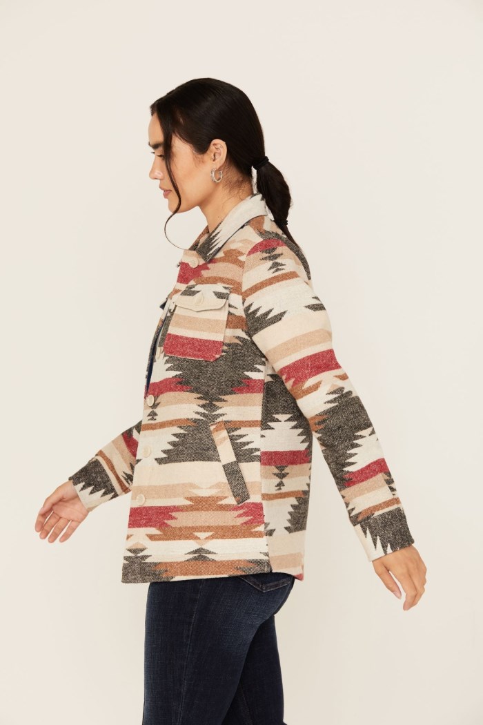 Promotion Idyllwind Women's Roadhouse Southwestern Print Button-Down Shacket | Ivory