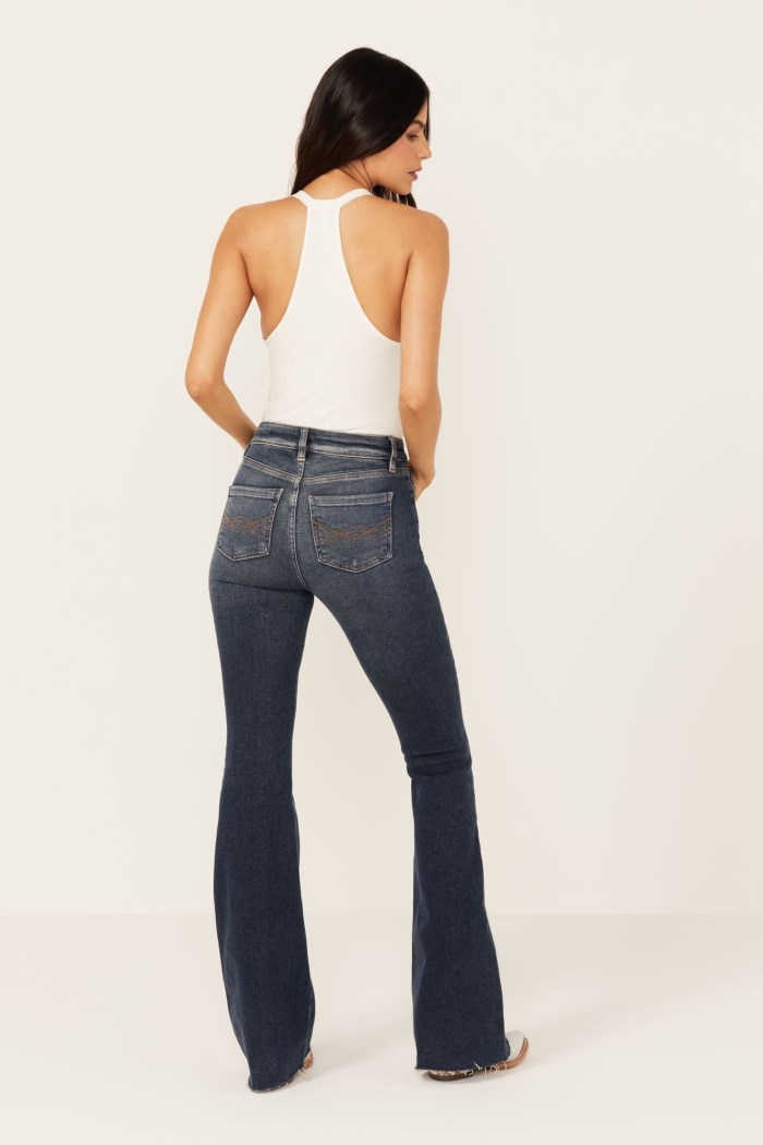 Promotion Idyllwind Women's Cannery Dark Wash Gypsy High Rise Flare Super Stretch Denim Jeans | Dark Wash