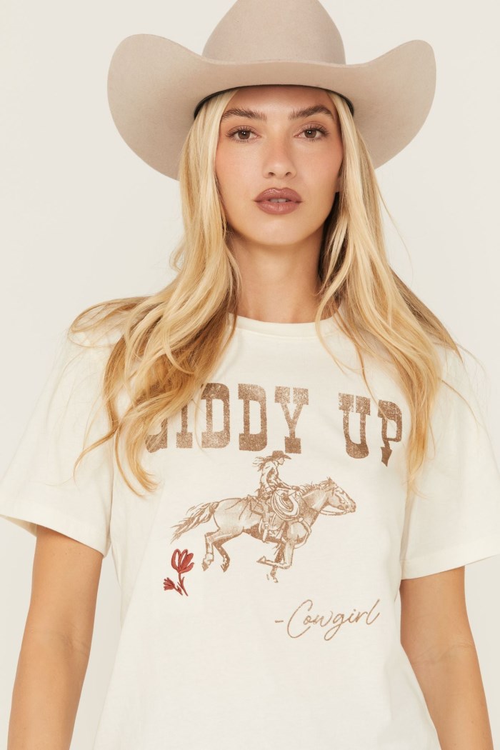 Promotion Idyllwind Women's Giddy Up Short Sleeve Graphic Tee | Ivory