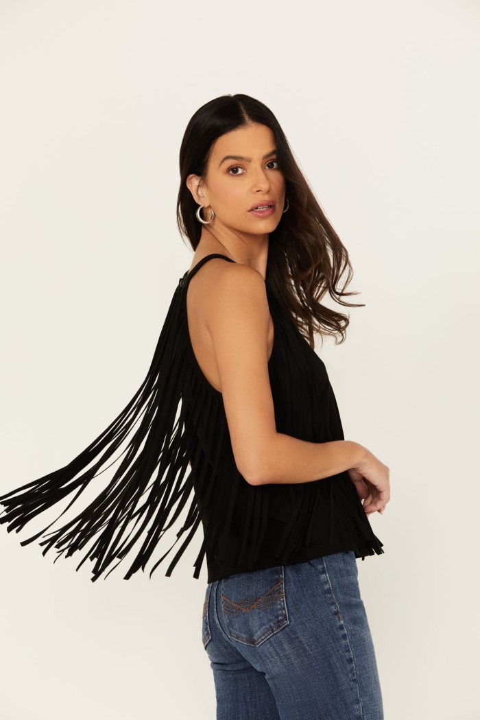 Promotion Idyllwind Women's Madie Faux Suede Fringe Tank | Black