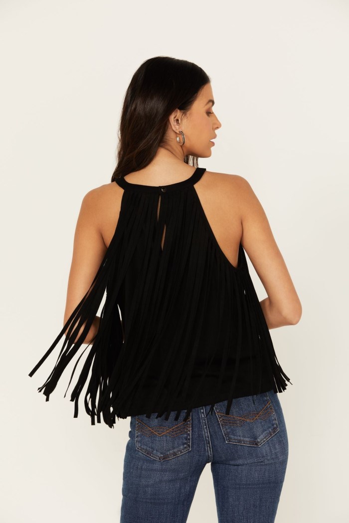 Promotion Idyllwind Women's Madie Faux Suede Fringe Tank | Black