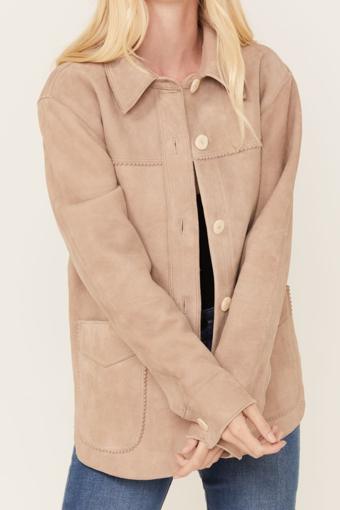 Promotion Idyllwind Women's Daiseta Suede Shacket Jacket | Beige/khaki