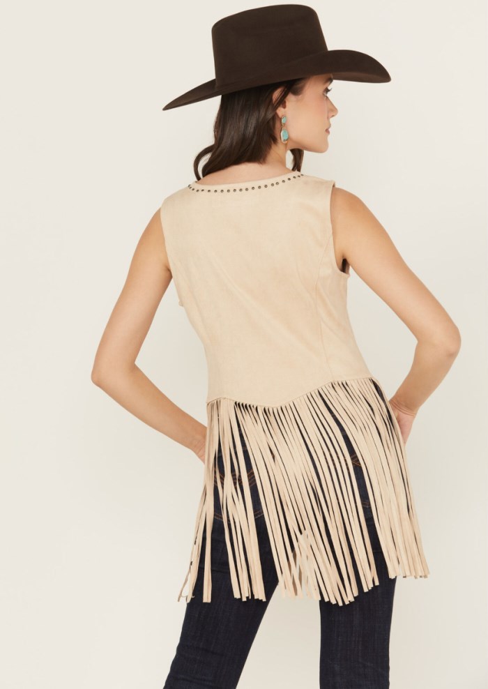 Promotion Idyllwind Women's Monticello Fringe Faux Suede Studded Tank | Stone