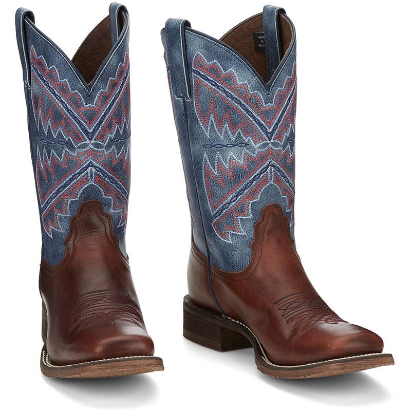 NEW ARRIVALS NOCONA WOMEN'S HERO NAIDA BLUE SQUARE TOE WESTERN BOOTS NL5417-Blue