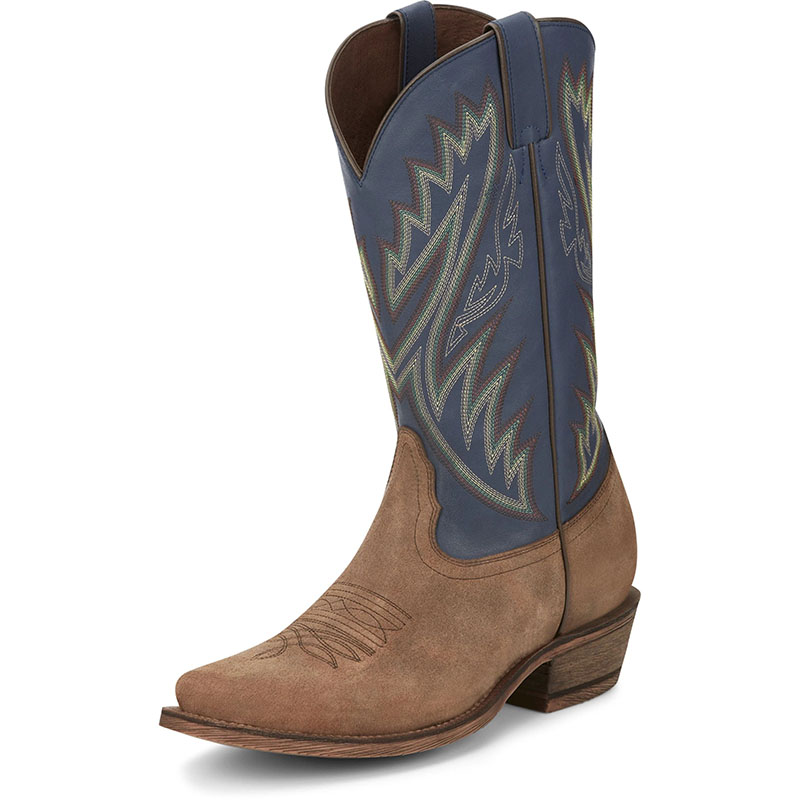 NEW ARRIVALS NOCONA MEN'S JUDE TAN/INDIGO SQUARE TOE WESTERN BOOTS HR5576-Tan