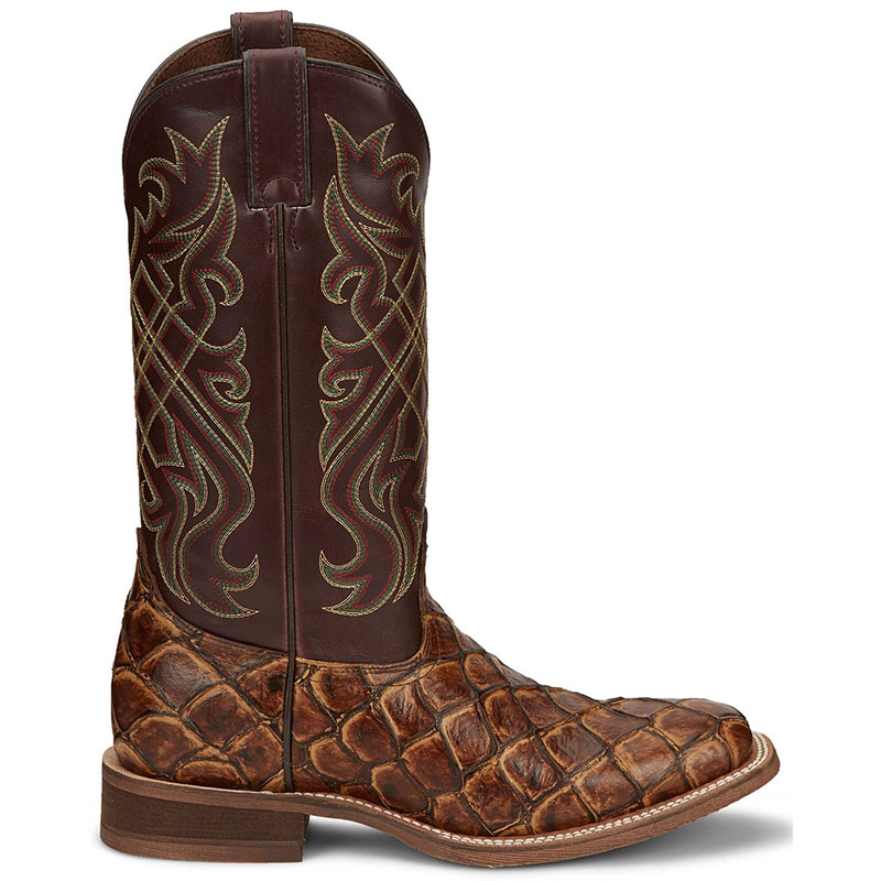 NEW ARRIVALS NOCONA MEN'S BRYCE MAPLE BROWN PIRARUCU PRINT WESTERN BOOTS NB5561-Brown
