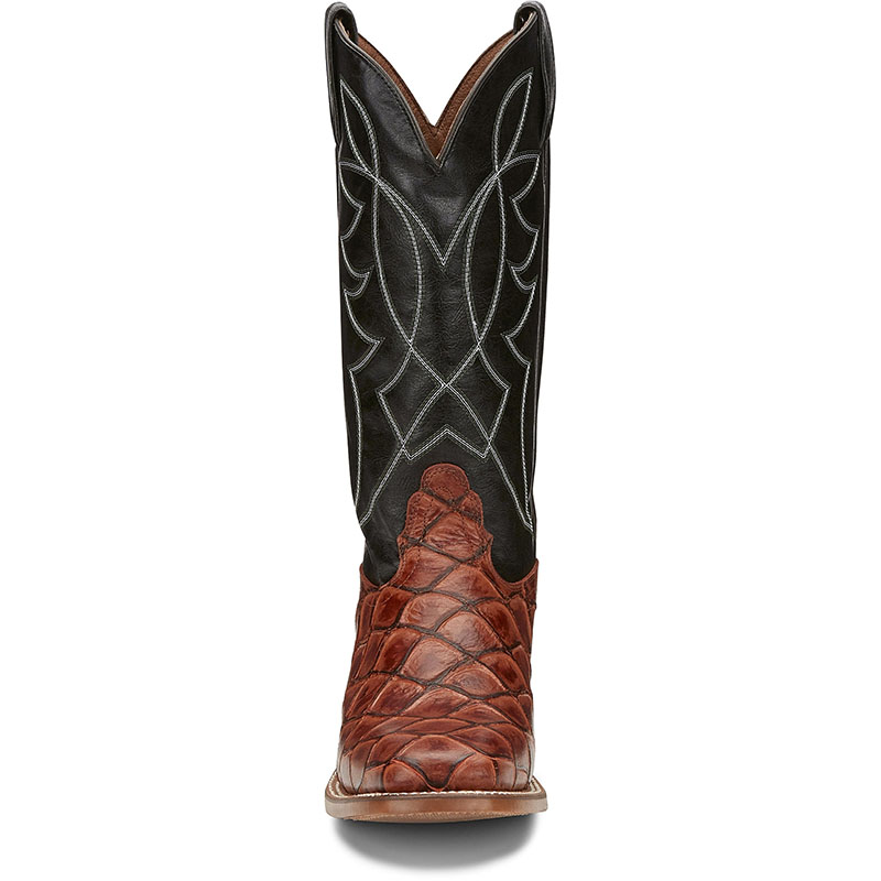 NEW ARRIVALS NOCONA MEN'S GO ROUND COGNAC PIRARUCU PRINT WESTERN BOOT NB5548-Cognac