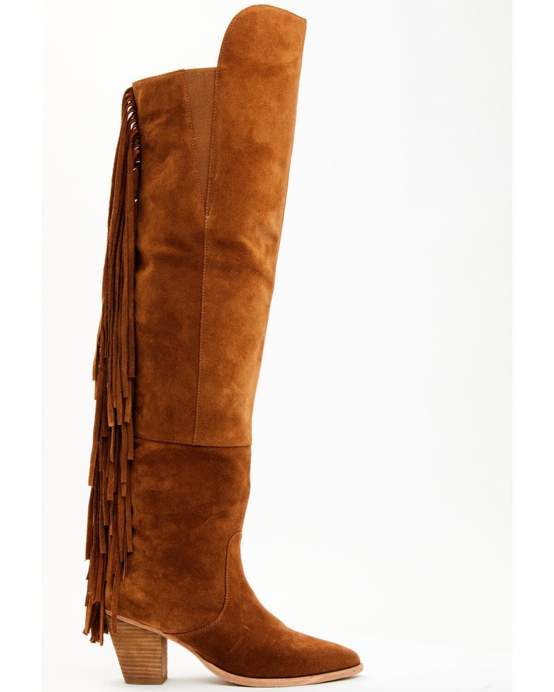 New Arrivals Shyanne Women's Gypset Over The Knee Western Boots - Round Toe | Cognac