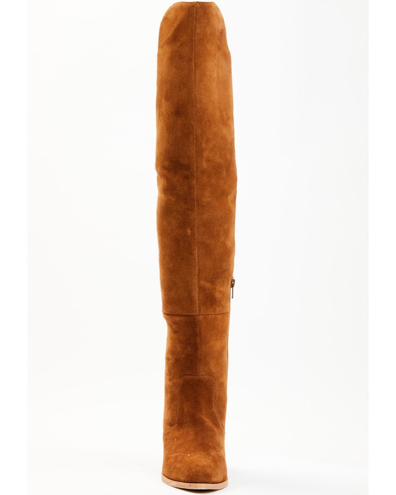 New Arrivals Shyanne Women's Gypset Over The Knee Western Boots - Round Toe | Cognac