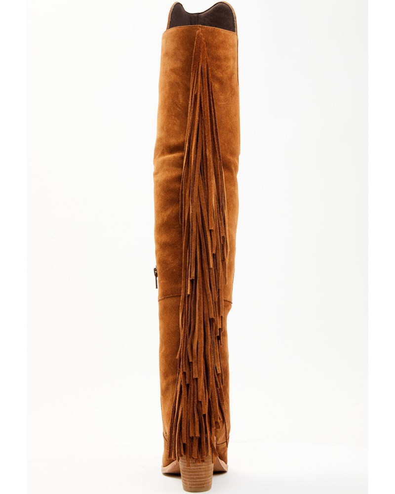 New Arrivals Shyanne Women's Gypset Over The Knee Western Boots - Round Toe | Cognac