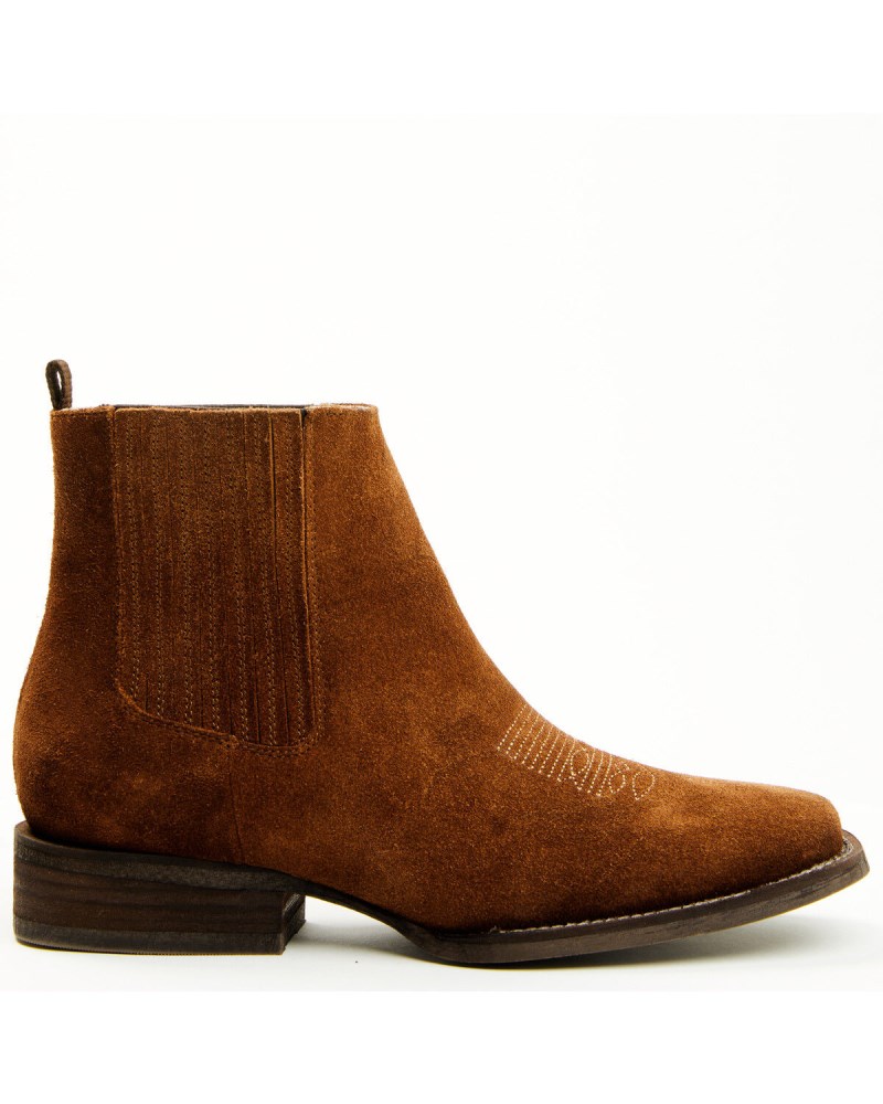 New Arrivals Shyanne Women's Beverly Pull-On Western Booties - Broad Square Toe | Brown