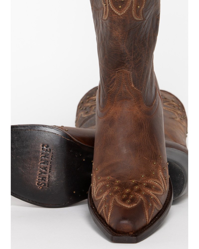 New Arrivals Shyanne Women's Studded Wing Tip Cowgirl Boots - Snip Toe | Brown