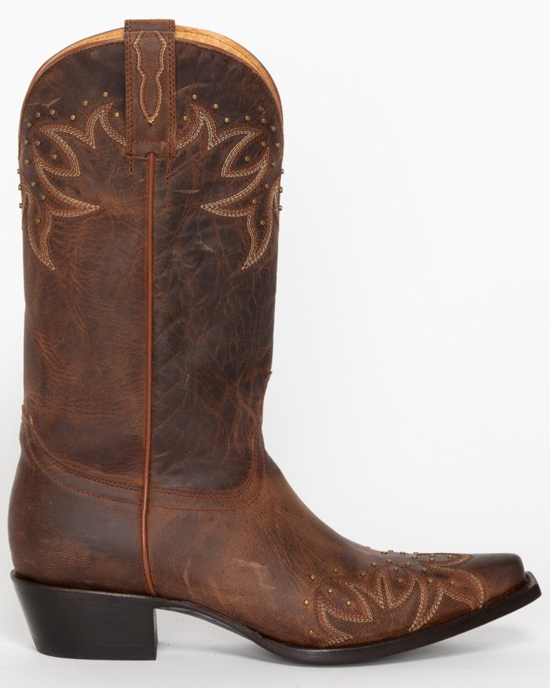 New Arrivals Shyanne Women's Studded Wing Tip Cowgirl Boots - Snip Toe | Brown
