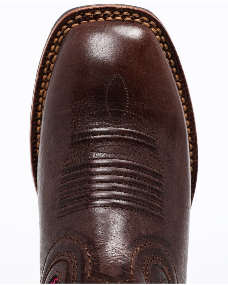 New Arrivals Shyanne Women's Xero Gravity Mesh Panel Western Boots - Square Toe | Brown/pink