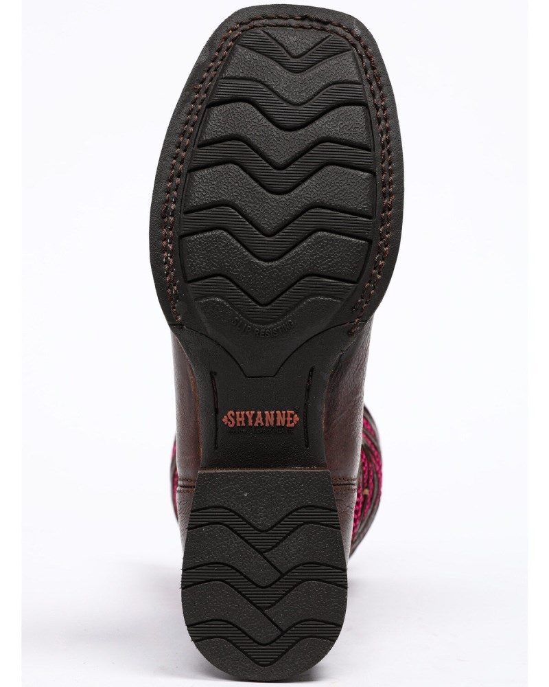 New Arrivals Shyanne Women's Xero Gravity Mesh Panel Western Boots - Square Toe | Brown/pink