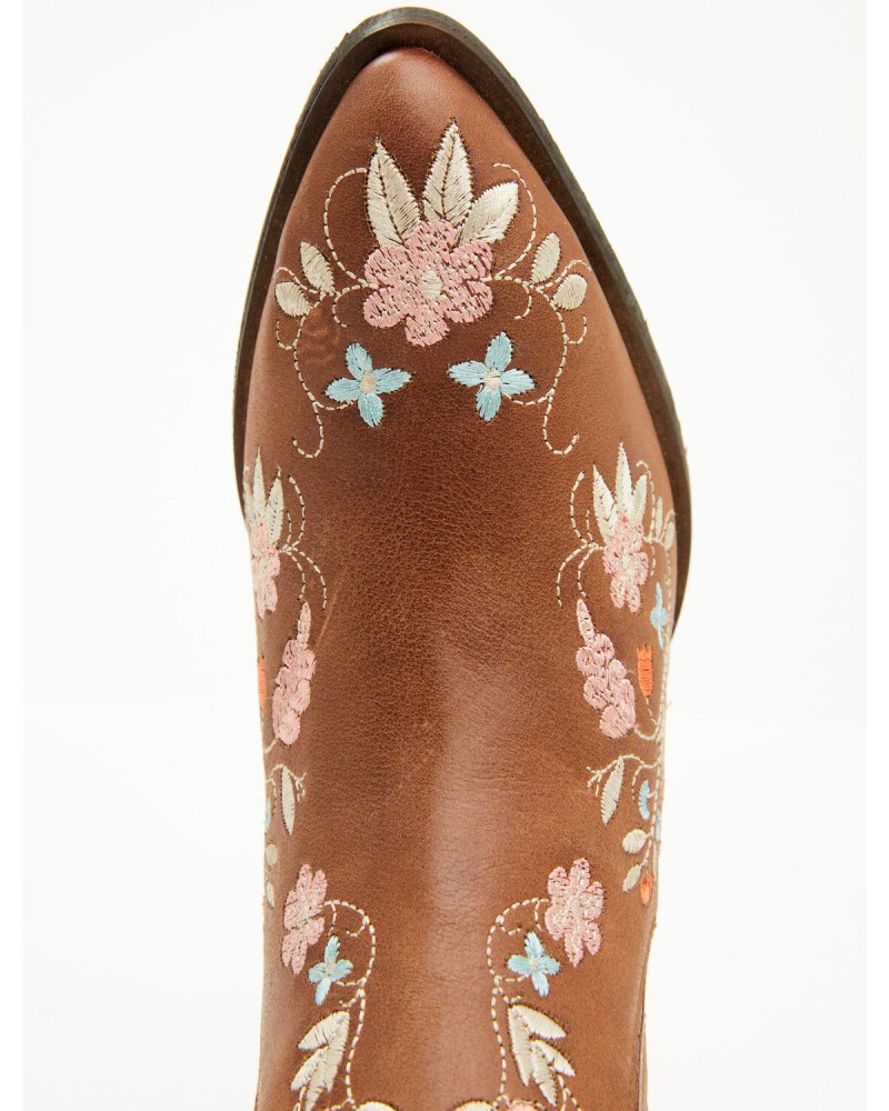 New Arrivals Shyanne Women's Didi Floral Booties - Round Toe | Brown