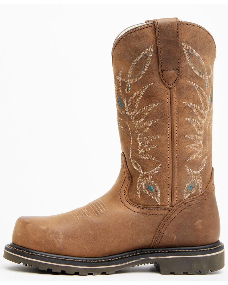 New Arrivals Shyanne Women's Pull-On Western Work Boots - Composite Toe | Brown