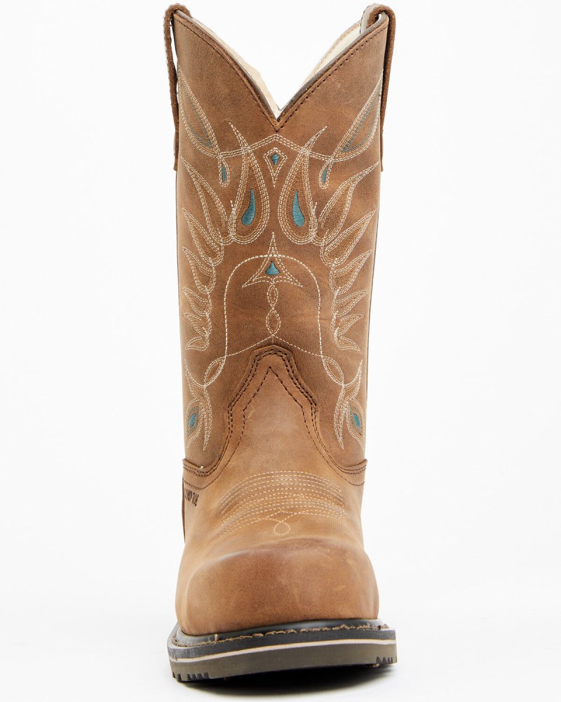 New Arrivals Shyanne Women's Pull-On Western Work Boots - Composite Toe | Brown