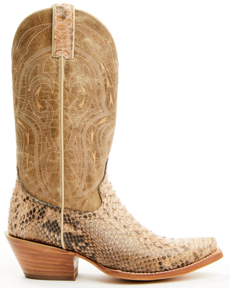 New Arrivals Shyanne Women's Annie Exotic Python Western Boots - Snip Toe | Gold