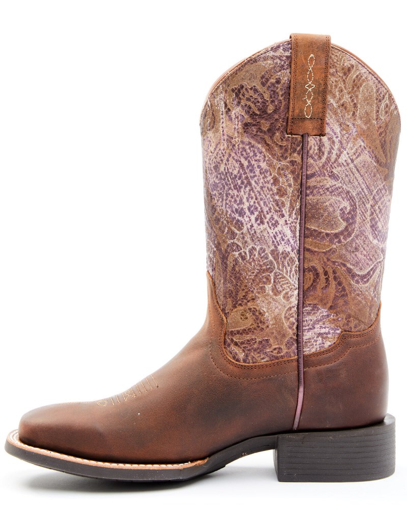 Rank 45 Women's Antiquity Western Performance Boots - Broad Square Toe | Brown