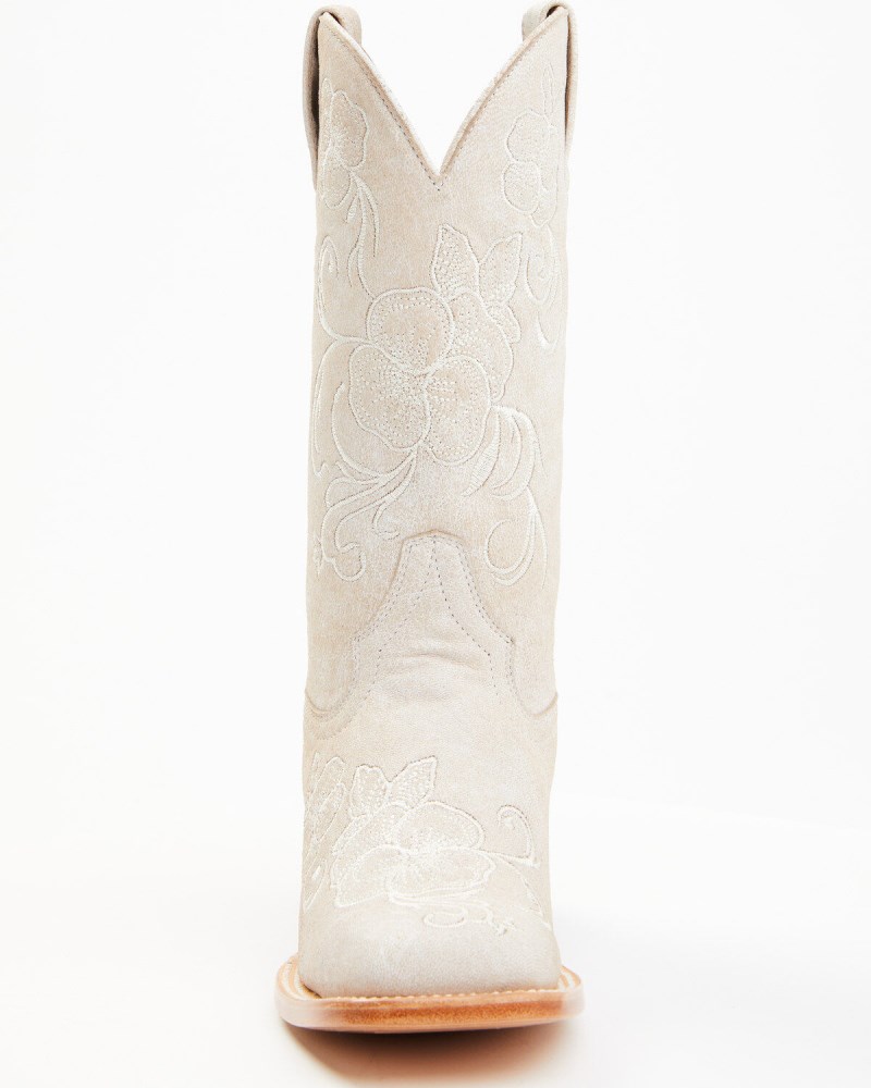 New Arrivals Shyanne Women's Lasy Western Boots - Broad Square Toe | White